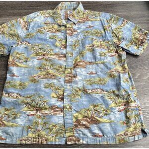 Vintage Gap Factory Set Men’s Sz Medium Hawaiian Button Shirt Short Sleeve